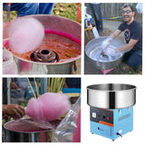 Commercial Cotton Candy Machine, Professional Candy Floss Maker, for Home, Kids Birthday, Family Party (Blue, Without Cart)