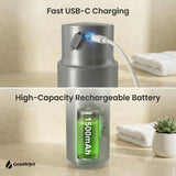 GentleJet CrystalJet Automatic Liquid Soap Dispenser – Touchless Sensor, Stainless Steel, USB-C Rechargeable, Waterproof Kitchen & Bathroom Countertop Soap Dispenser, 300 ml