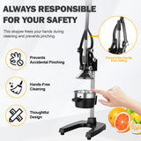 YDXHXH Manual Cast Iron Juicer with Stainless Steel Cup -Heavy-Duty Lemon Squeezer for Maximum Juice Yield & Effortless Cleaning Dishwasher Safe Ideal for Home Kitchens, Restaurants & Lemonade Stands