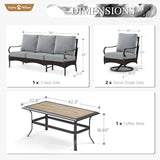 Sophia & William Metal Patio Furniture Set, 4-Piece Outdoor Conversation