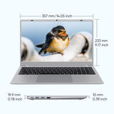MARGOLAI Silver 15.6" FHD IPS Laptop Computer 16GB RAM 512GB SSD