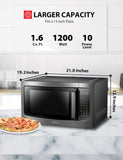 TOSHIBA ML-EM45P(BS) Countertop Microwave Oven with Smart Sensor and 13.6" Removable Position Memory Turntable, Sound On/Off Function, 1200W, 1.6 Cu.ft, Black Stainless Steel