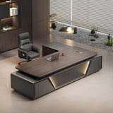 L-Shaped Executive Desk with Storage Drawers, Modern Office Furniture for Home & Workplace, Stylish Management Table for Spacious Workspace