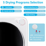 DollarDash 1.7 Cu.Ft Portable Clothes Dryer, 800W Front Load Compact Laundry Dryer Machine with Stainless Steel Tub, 5 Drying Modes & Easy Control Knob for Apartments, Dorms, RVs