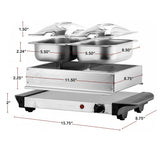 OVENTE Electric Buffet Server & Food Warmer with Two 1.5 Qt Stainless Steel Chafing Dishes, Adjustable Temperature Control – Warming Tray for Parties, Dinners & Events, Silver FW152S