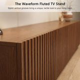 DinaiteEain 86.61" TV Stand for 85 Inch TV, Mid Century Modern Walnut