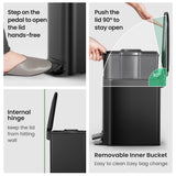 Stainless Steel Garbage Can with Removable Inner Bucket