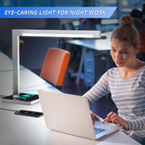 Hengsense Aluminum LED Desk Lamp with Charging Station, 15W Table Lamp Work