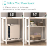 Lufeiya White L Shaped Computer Desk with Drawers & Storage Shelves, 47 Inch Corner Reversible Desk with Power Outlet for Home