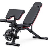 XDDIAS Weight Bench, 900LBS Workout Bench With Leg Extension For Home Gym Equipment, Adjustable Strength Training Bench with Preacher Curl Pad And Extended Headrest, Bench For Full Body Fitness