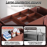 Multifunctional Housekeeping Caddy, Compact Service Trolley, Hotel Cleaning Cart with Removable Canvas Bags & Locking Wheels for Housekeeping Hotels Apartment c