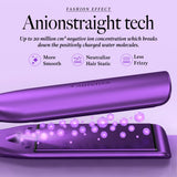 Laurenza 2-in-1 Hair Straightener & Curler, 2 Inch Plate, 8.5" Extra-Large Ceramic Iron with 20M Anions (Purple)