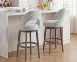 Mapleyard 26 Inch Swivel Upholstered Velvet Bar Stools Set of 6, Sage Grey