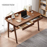 Modern Minimalist Solid Wood Desk - Simple Computer & Writing Desk for Students, Home Office, Study Table with Chair - Ideal for School Use