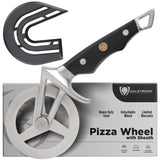 Dalstrong Orbit Razor Pizza Cutter Wheel — 2mm #304 Stainless, Tri-Spoke Rotary, G-10 Handle — For Homemade Pizza, Flatbread, Quesadillas, Pastry & Dough — Thumb Guard + Sheath Included