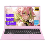 VIGSENUP15.6 FHD Pink Laptop 8GB RAM 256GB SSD,CPU up to3.4GHz,OfficeSuite