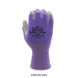 Nitrile Palm Coated Work/Gardening Gloves with Nylon Liner, 4 Colors (Green/Fuchsia/Purple/Mango), Large (12 Pair)