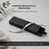 Soleus Personalized Stainless Steel Bracelet for Men - Custom Retro Silver Friendship Bracelets, Christmas Gift for Him, Boyfriend, Father, Husband, Birthday, Anniversary, Groomsmen, Co-Worker Gifts