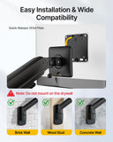 monTEK Single Monitor Wall Mount, Full Motion Spring Arm for 17-40" Screen