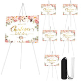 JEAWIWI 6 Pcs Lightweight Easel Stand, 66 Inch, White, with Portable Bags