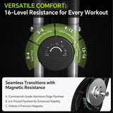 LINBOLUSA Indoor Exercise Bike for Seniors, 5 IN 1 Foldable Stationary Bike with 16-Level Magnetic Resistance and Tri-Position Ride, 300LBS Capacity, 5.5 LBS Flywheel, for Home Workout 817 Black LINBOLUSA