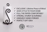 RTZEN Matte Black Paper Towel Holder Countertop - Decorative Farmhouse Paper Towel Roll Holder - Rustic Metal Modern Stand for Kitchen or Bathroom (Swirl)