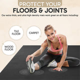 Premium Extra Large Exercise Mat - 8' x 4' x 1/4" Ultra Durable, Non-Slip, Workout Mats for Home Gym Flooring - Jump, Cardio, MMA Mat - Use With or Without Shoes (96" Long x 48" Wide x 6mm Thick) Gorilla