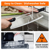 Aihomo 13-Inch Pizza Cutter Rocker Blade, Ultra Sharp 420J1 Japanese Stainless Steel Pizza Knife, Heavy Duty Pizza Slicer with Dual G10 Handle - Waterproof, Dishwasher Safe, Protective Cover