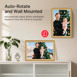 Frameo 10.1 Inch WiFi Digital Picture Frame, 1280x800 HD IPS Touch Screen Photo Frame Electronic, 32GB Storage, Auto-Rotate, Wall Mounted, Share Photos/Videos Instantly from Anywhere - Gold