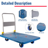 Heavy Duty Moving Platform Hand Truck, Moving Flatbed Cart Push Cart Platform Dolly Cart for Groceries, Warehouse