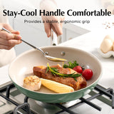 Redchef Nonstick Frying Pan Skillet, Ceramic Non-Stick Saute Pans, 9.5 inch Cooking Fry Pan with Stay Cool Handle (Green)