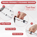Muyege.Duan Aluminum Underarm Crutches for Adults & Seniors, Adjustable Height 38.2-61.8 in (16 Levels), Lightweight 2.0 lb Each, 300 lb per Pair, Non-Slip Tips, Tool-Free Setup, Push-Pin Locking