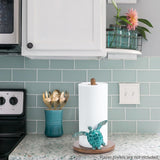 Turtle Paper Towel Holder - Coastal Decor for Home Ocean Decor Beach House Beachy Themed, Sea Turtle Gifts for Women, Cute Decorative Paper Towel Holder Stand Countertop Kitchen Nautical Teal Wood