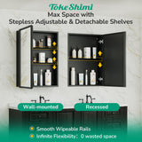 TokeShimi 60 x 32 Black Recessed Medicine Cabinet with Mirror, Assembly Required