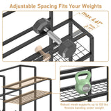 Glocryp Dumbbell Rack, Utility Weight Storage Racks, Home Gym Storage for Dumbbell Set，Kettlebells，Yoga Mat and Workout Equipment