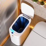 funest Bathroom Trash Can with Lid, Automatic Motion Sensor Trash Can, 3.5 Gallon Garbage Can, Type-C Rechargeable, Bag-Holding Design, Office