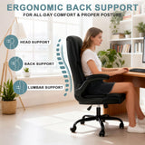 Executive Office Chair,High Back Ergonomic Comfy Desk Chair with Padded Flip-up Armrests and Wheels