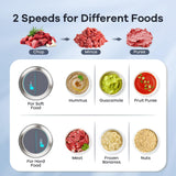 GANIZA Food Processors, Electric Food Chopper with Meat Grinder & Vegetable Chopper - 2 Bowls (8 Cup+8 Cup) with Powerful 450W Copper Motor - Includes 2 Sets of Bi-Level Blades (Grey)