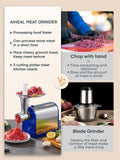 Electric Meat Grinder, Sausage Stuffer with 3 Sausage Tubes, 2 Blades, 3 Plates, 3200W Max, Meat Grinder Heavy Duty for Home Kitchen Use, Stainless Steel (Blue)