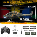 DEERC Apache RC Helicopter for Kids 8-12, Remote Control Helicopter for Adults, Helicopters Toy with 26 Mins Flight Time (2 Batteries), LED Lights, Altitude Hold, Chrismas GIF for Boys