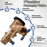 1" 720A Pressure Vacuum Breaker for Zurn Wilkins, Thickened Brass Backflow Preventer, Irrigation Backflow Preventer for Non-Potable Irrigation & Industrial Water Systems, 10-Year Warrant