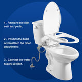 ANNWA Bidet Seat for Elongated Toilet Seat Non-Electric Soft Close with Quick Release Hinges for Easy Clean Dual Nozzle Front and Rear Wash(PG303A-HPN-AZ)