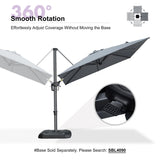 PURPLE LEAF Outdoor Umbrella 8' x 8' Square Premium Protection Light Grey