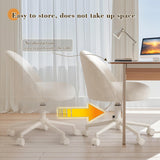 EnHomee Vanity Chair with Wheels, Small Office Chair with Back
