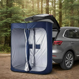 Wesnoy Instant Changing Tent for SUV Trunk, 2 Large Rooms Portable Stable Pop up Shower Privacy Shelter Outdoor Toilet Tent Dressing Room with Floor for Camping Beach Hiking, Include Carry Bag, Blue