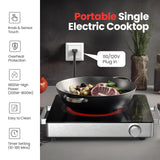 Hot Plate Electric Single Burner 1800W Portable Burner for Cooking with Adjustable Temperature & Stay Cool Handles PAYISHO