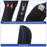 Lixada Fishing Rod Bag Hard Shell Bottom 51.2''/130cm Fishing Rod Travel Case Waterproof Fishing Tackle Storage Bag Fishing Pole Protective Pouch
