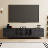 NessCarsti 70.87" Mid Century Modern Black TV Stand for 60/65/70/ Inch TVs