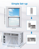 FinerFurnis 5000 BTU Window Air Conditioner, Mechanical Controls Window-Mounted AC Unit with Installation Kit, Compact Cooling for Bedroom Living Room and Small Spaces