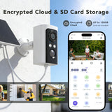 FAMVIVA 2K Security Cameras Wireless Outdoor with Solar Panels, Battery Powered Cameras for Home Security, Color Night Vision, AI Motion Detection, Spotlight & Siren Alarm, 2.4GHz, Waterproof